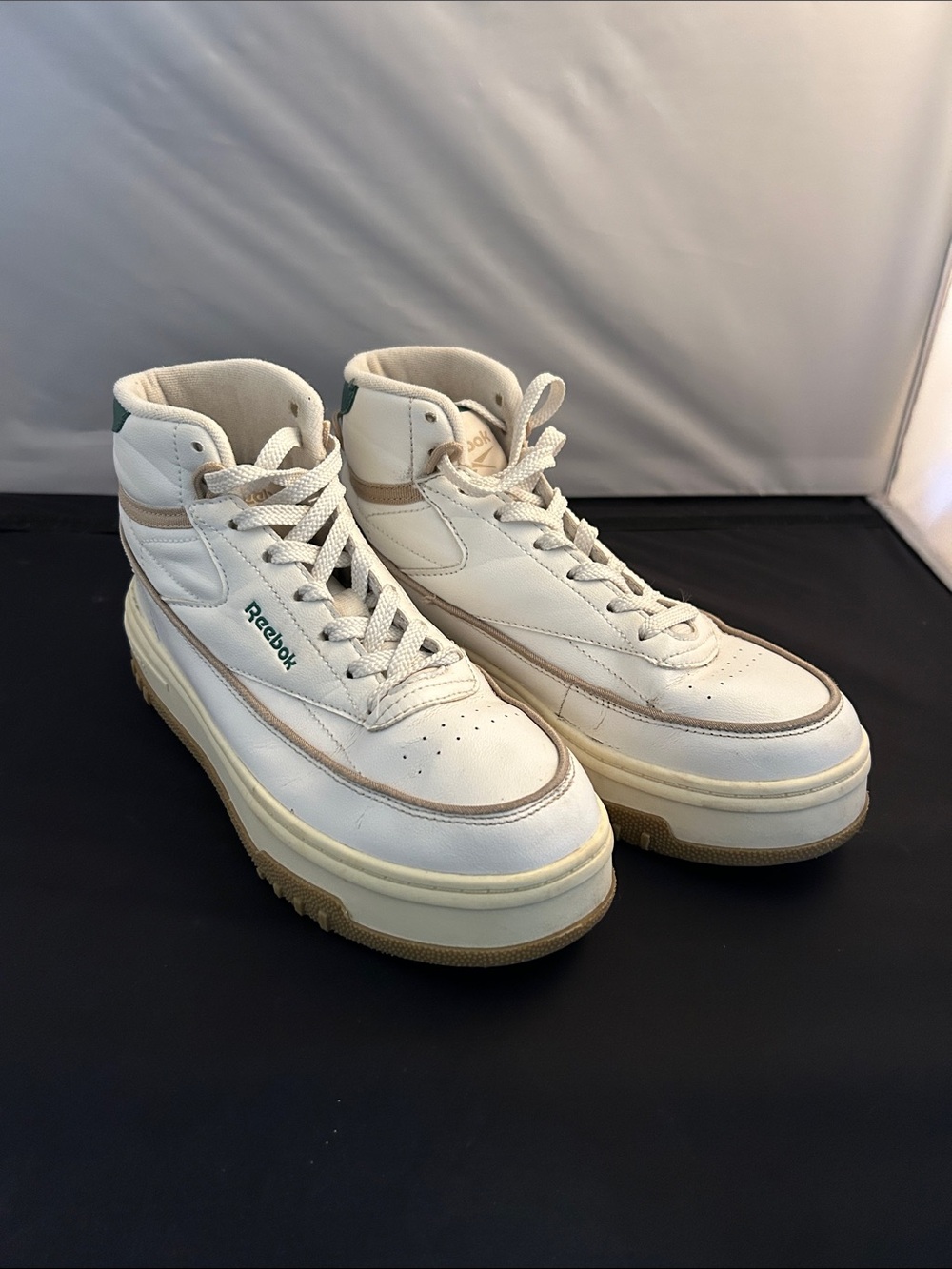 Reebok White Cream High-Top Sneakers